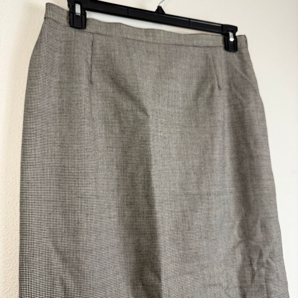 Vintage Seasons Sport‎ Houndetooth 100% Wool Midi Skirt Size 14